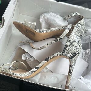 Aldo Black and White Snakeskin Heels